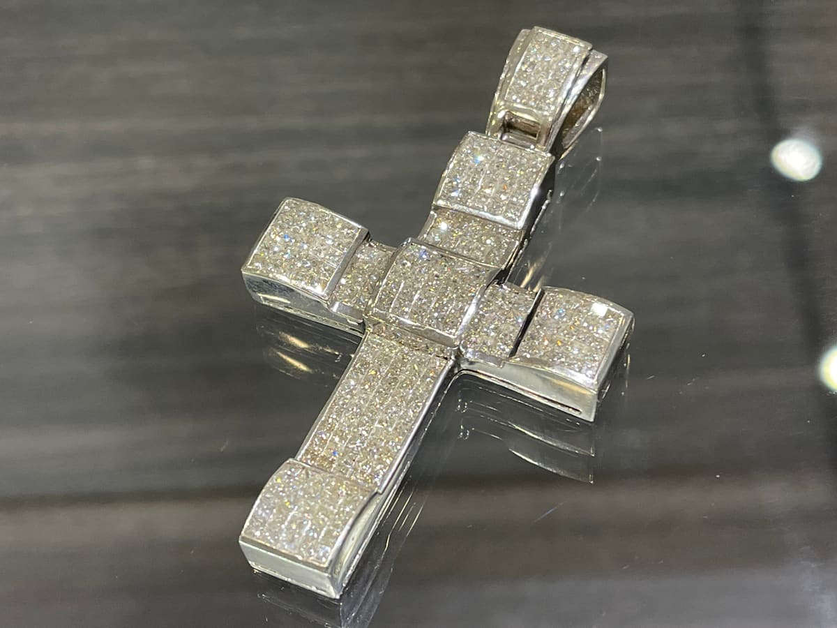 Large Diamond Cross Pendant