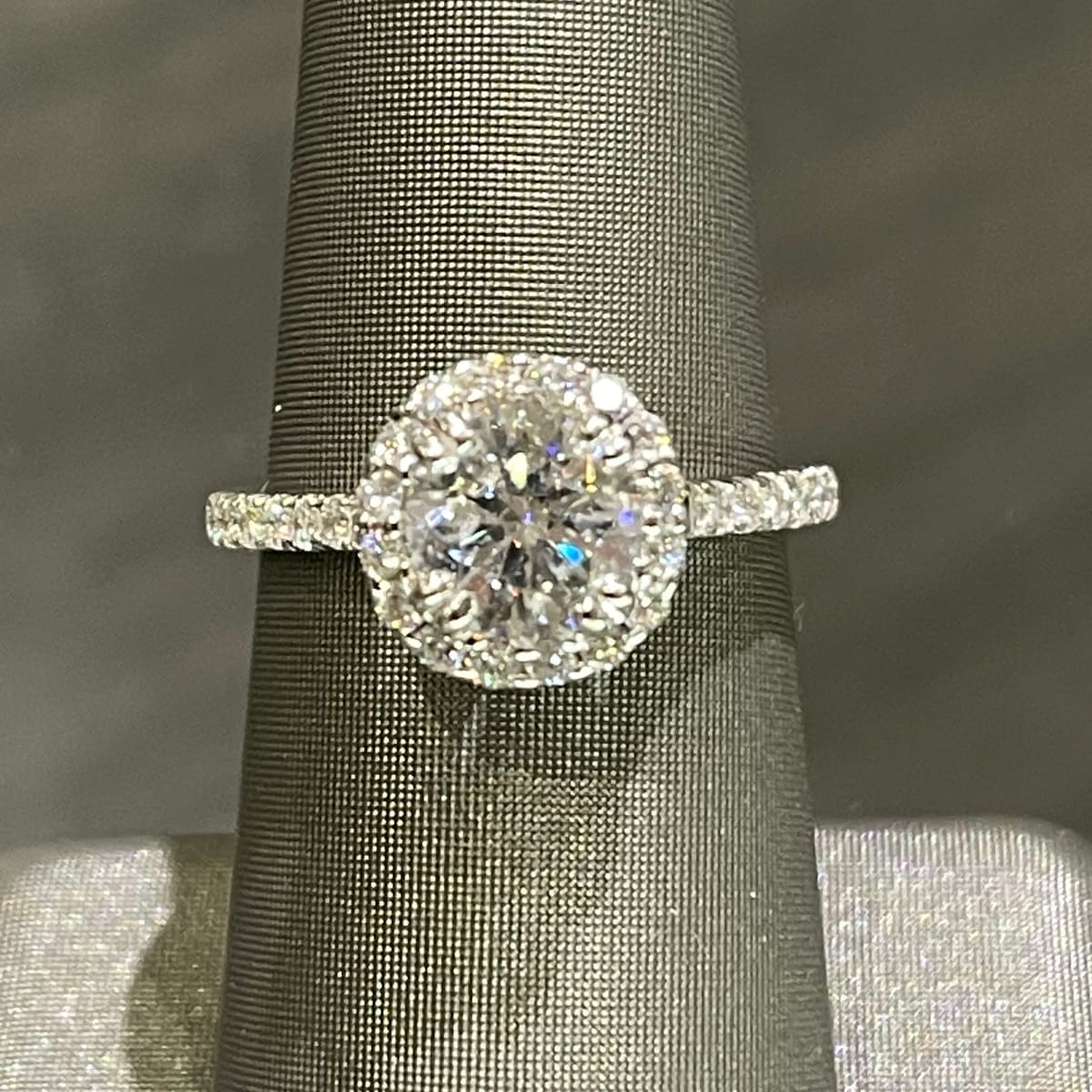 GIA Certified Diamond Halo Engagement Ring, engagement ring