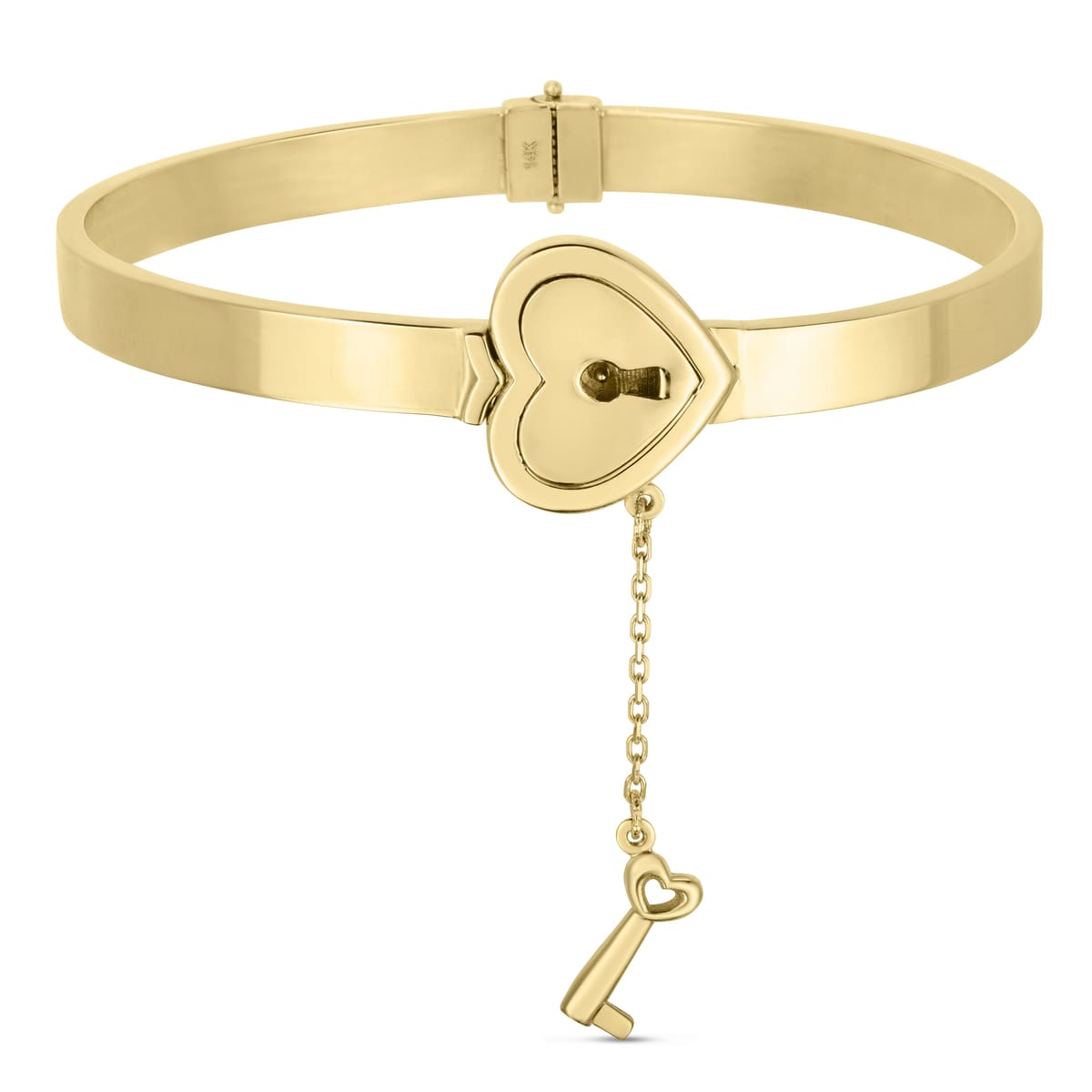 Heart Lock & Key Bangle Bracelet, available at Florida Diamond Center in Holiday, Florida