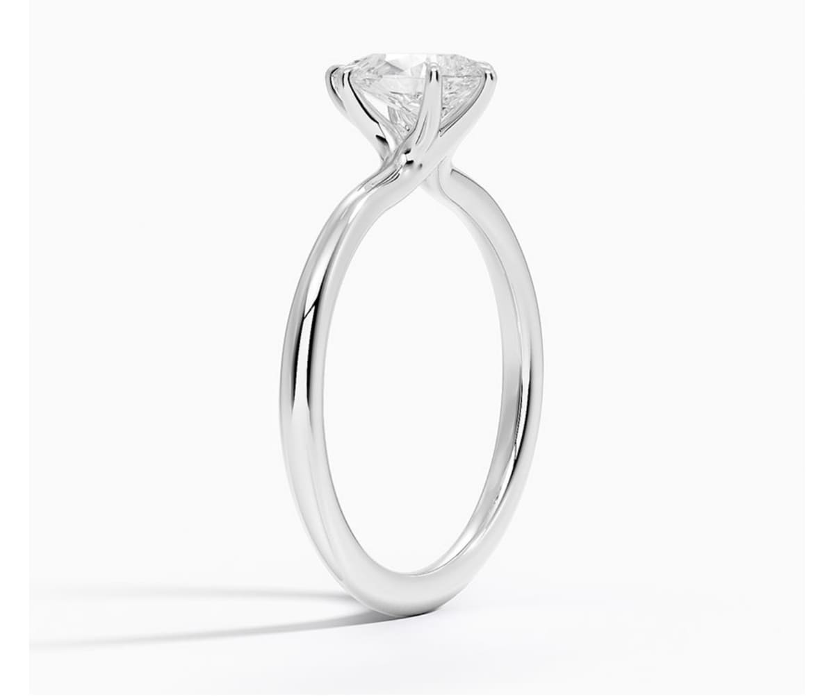 Custom Solitaire Pear Diamond Engagement Ring, second view